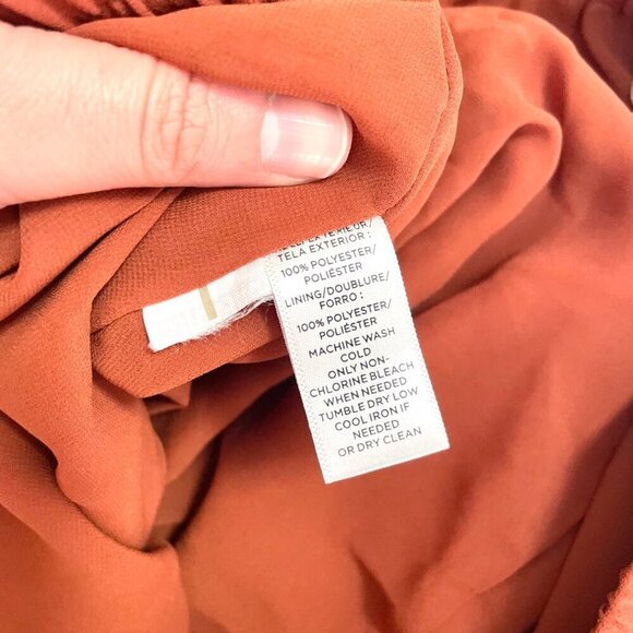 LOFT Rust Orange Drawstring Embroidered Skirt Size M - Picture 5 of 6